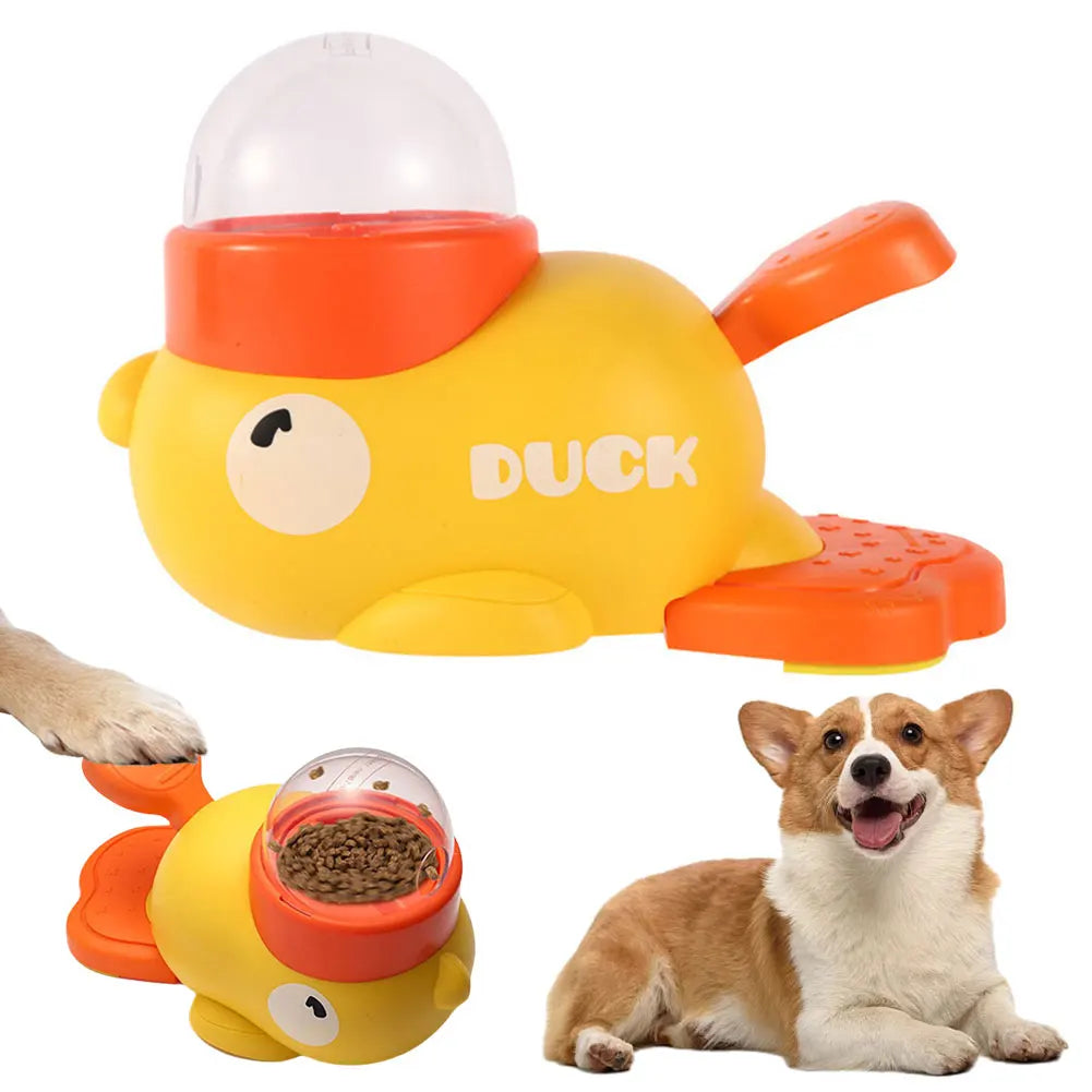 Dog Food Puzzle Toy Cartoon Duck Design Dog Puzzle Feeder Interactive Pet Food Treat Dispenser for Small & Medium Dogs